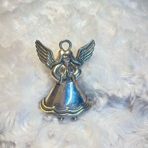 Polished Pewter Angel Brooch or Pendant 2”